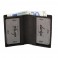 Port card, piele naturala, protectie RFID, negru, 8 x 10.5 cm, B704